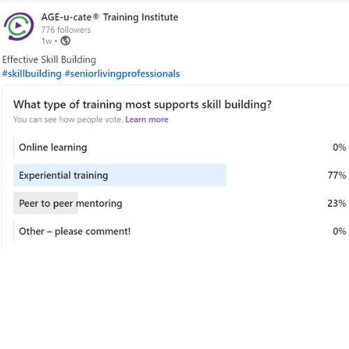 Poll says Experiential Training Most Effective for Aging Services
